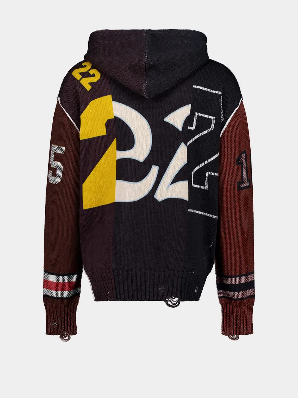 Multicolor Spliced Hooded Sweatshirt sold by Fashion Clinic product image thumbnail 3