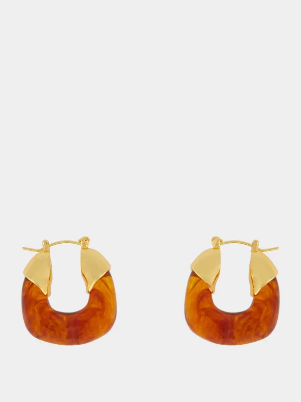 Mini Organic Hoops in Tortoise sold by Fashion Clinic