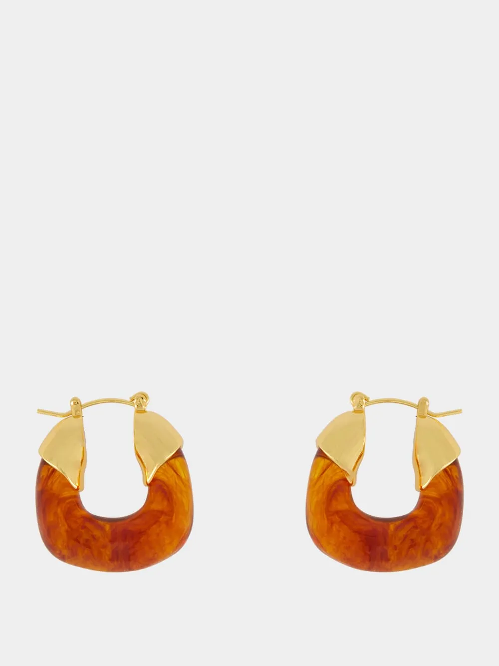 Mini Organic Hoops in Tortoise sold by Fashion Clinic