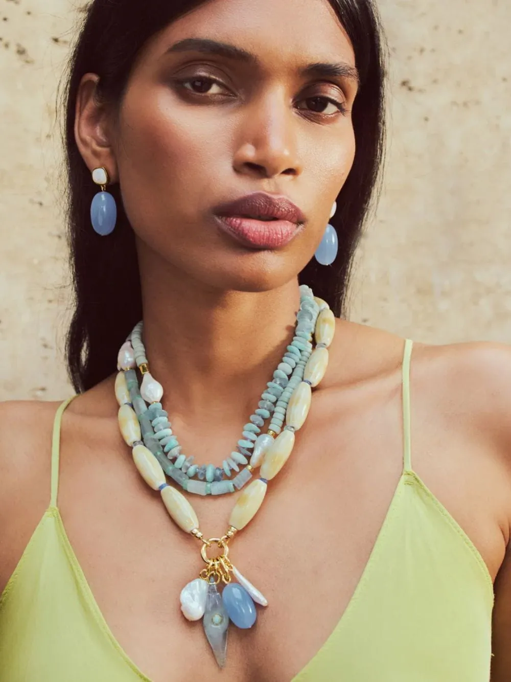 Big Sur Blue Drop Earrings sold by Fashion Clinic product image thumbnail 2