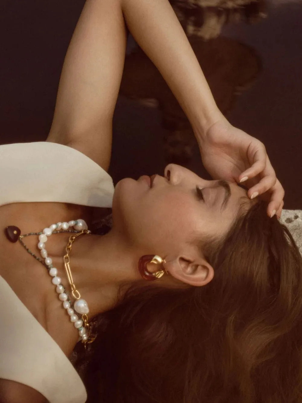 Organic Wine Resin Hoop Earrings sold by Fashion Clinic product image thumbnail 2