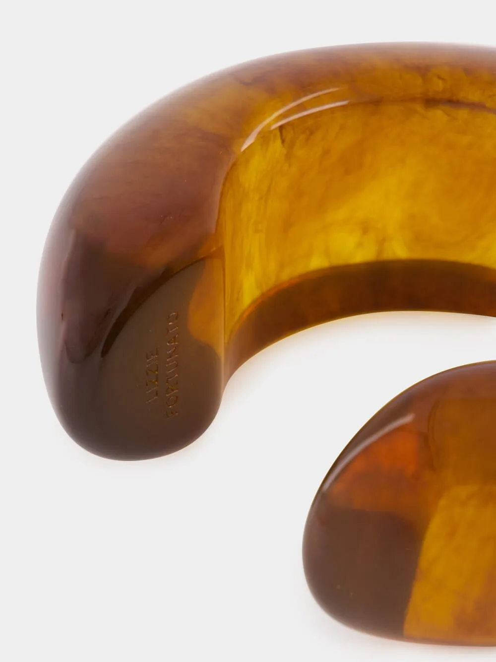 Tortoise Resin Arc Cuff Bracelet sold by Fashion Clinic product image thumbnail 4