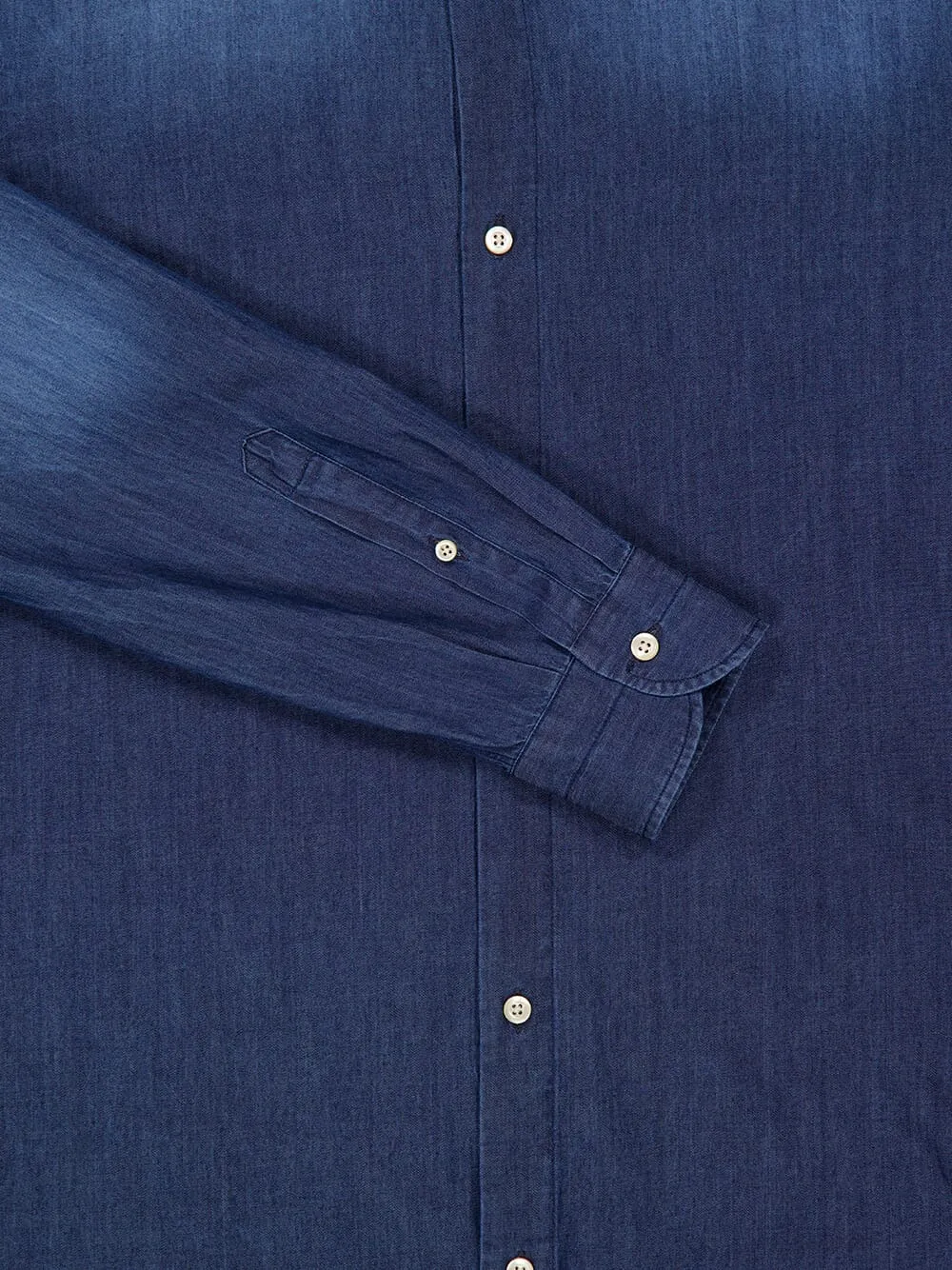 Blue Cotton Mandarin Collar Shirt sold by Fashion Clinic product image thumbnail 4