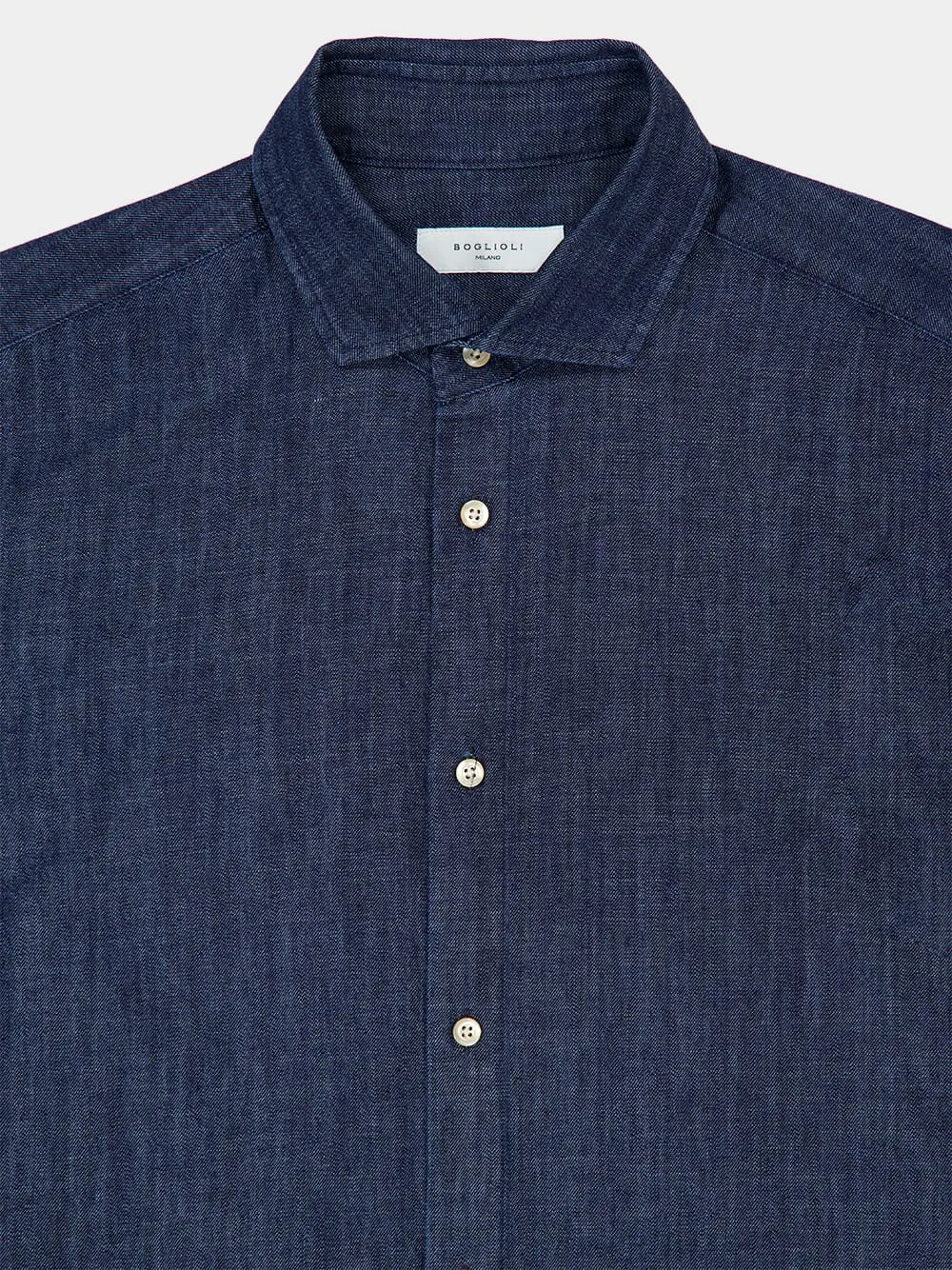 Dark Blue Cotton Long-Sleeve Shirt sold by Fashion Clinic product image thumbnail 3