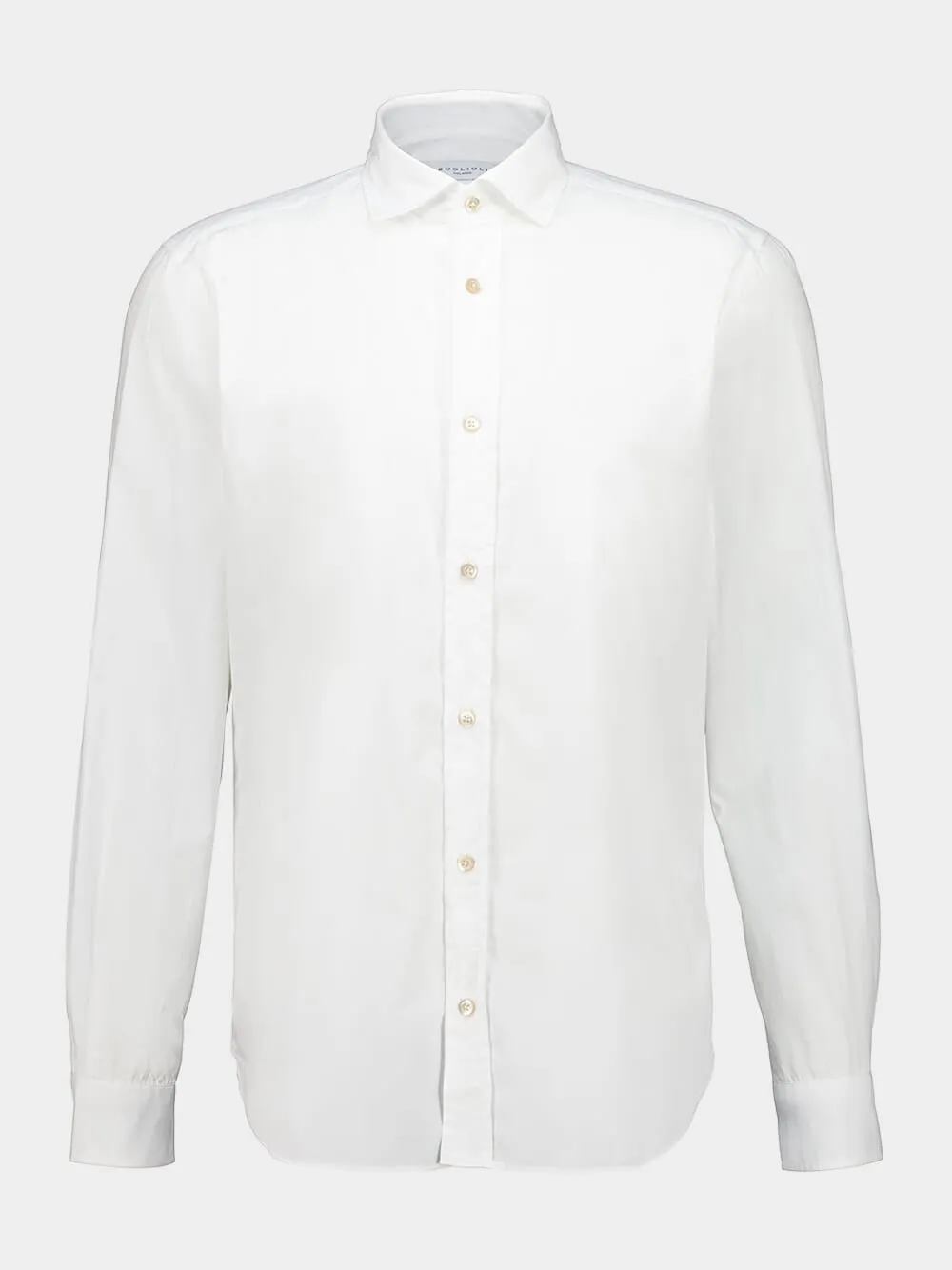 White Cotton Long-Sleeve Shirt sold by Fashion Clinic