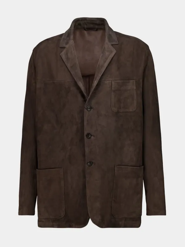Brown Suede Shirt Jacket sold by Fashion Clinic