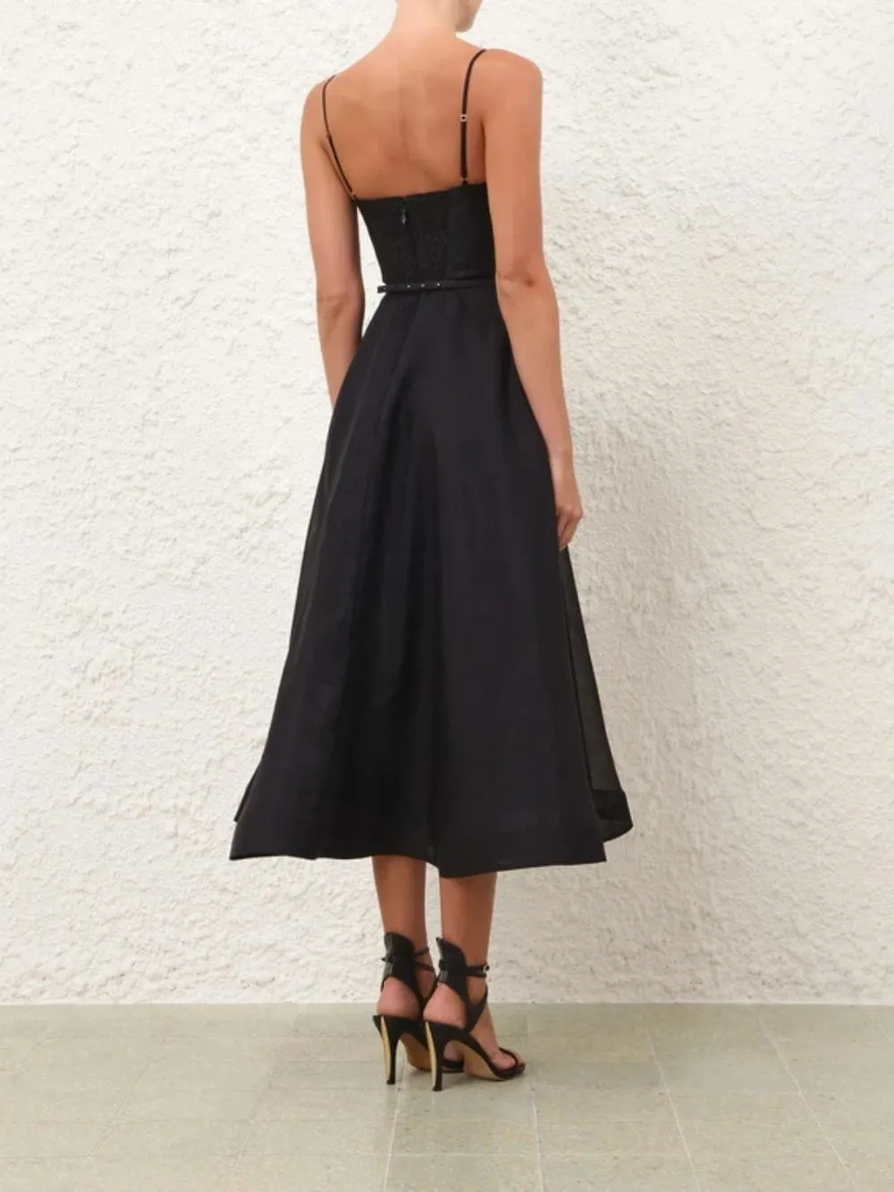 Black Luna Structured Midi Dress sold by Fashion Clinic product image thumbnail 4