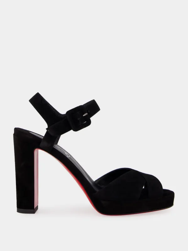 Black Cora 100 High-Heel Sandals sold by Fashion Clinic