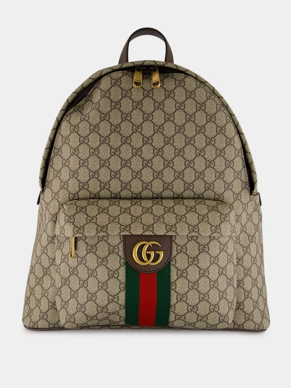 Beige GG Monogram Twill Backpack sold by Fashion Clinic