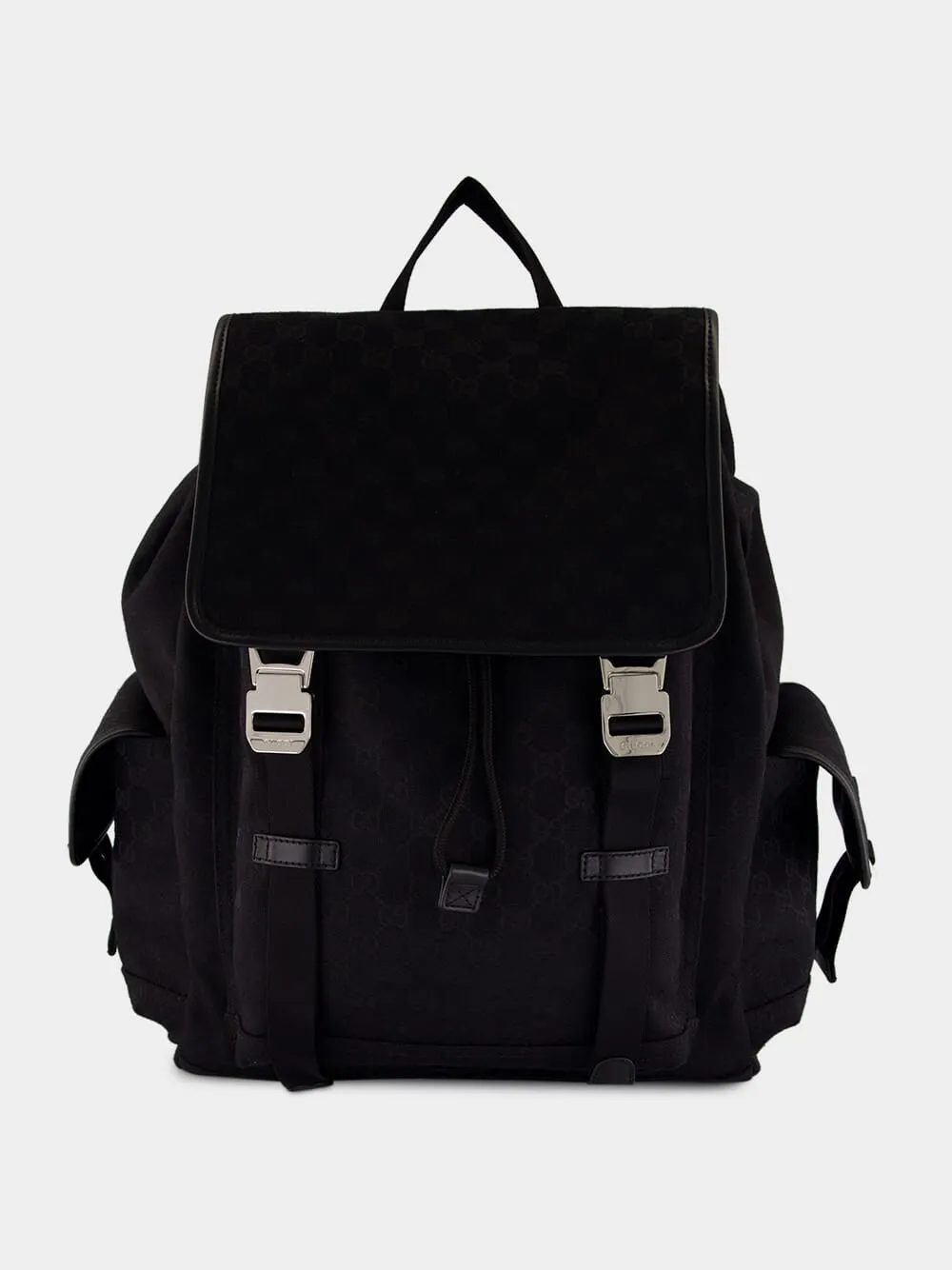 Black GG Canvas Large Backpack sold by Fashion Clinic