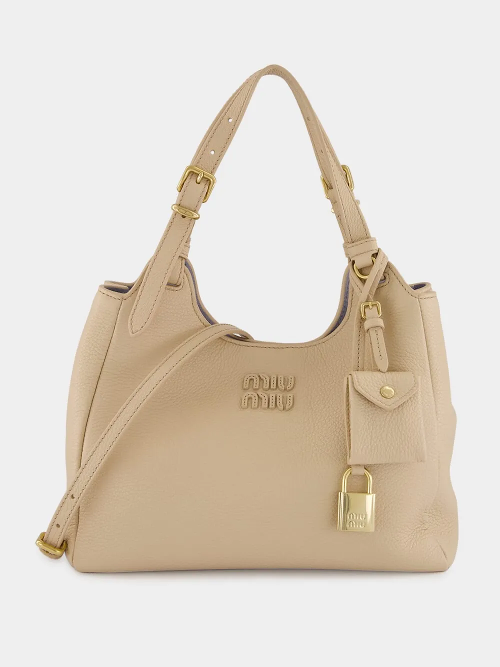 Beige Calf Leather Handbag sold by Fashion Clinic