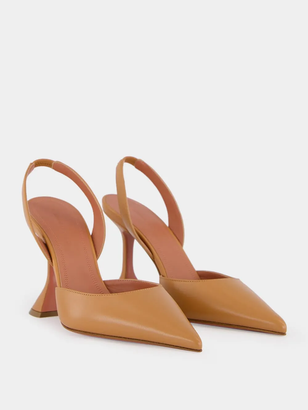Latte Holli 95 Slingback Pumps in Nappa Leather sold by Fashion Clinic product image thumbnail 3