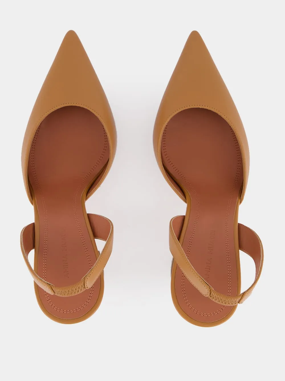 Latte Holli 95 Slingback Pumps in Nappa Leather sold by Fashion Clinic product image thumbnail 4