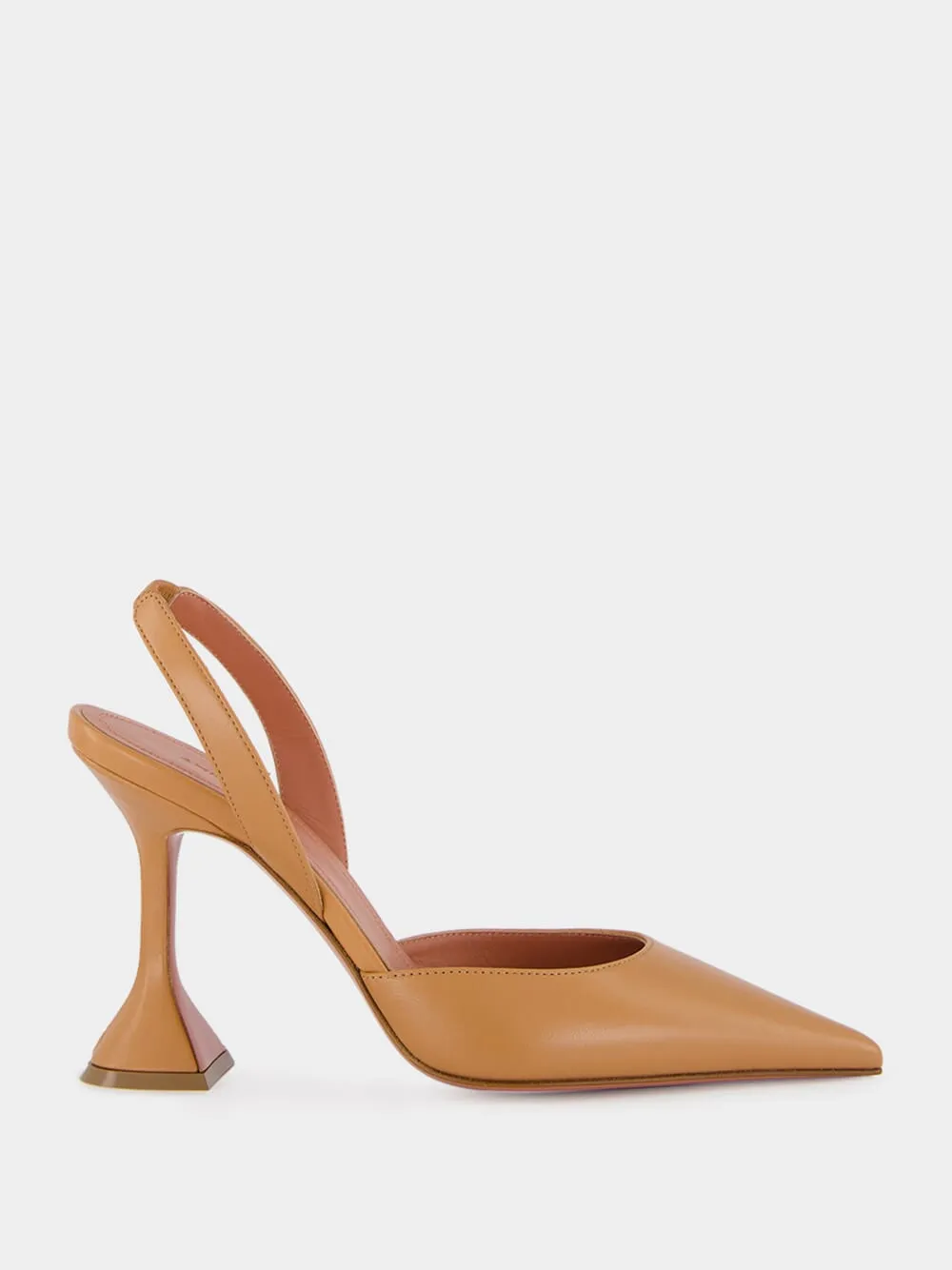 Latte Holli 95 Slingback Pumps in Nappa Leather sold by Fashion Clinic