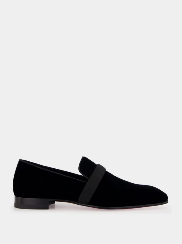 Dandydeco Flat Loafers in Black Veau Velours made by Christian Louboutin