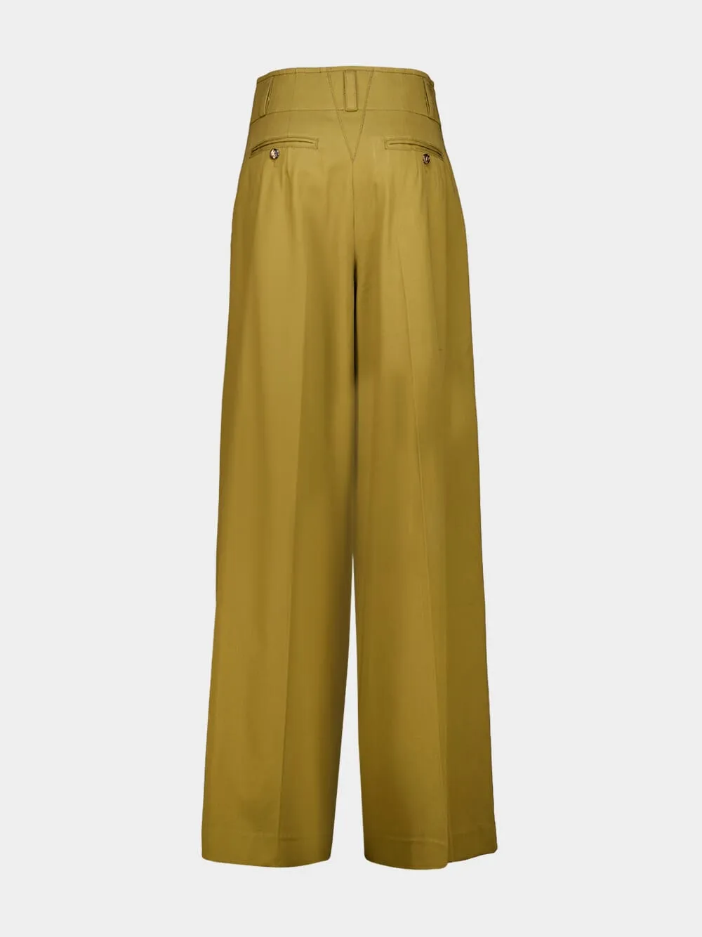 Dark Khaki Luna Tailored Wide-Leg Trousers sold by Fashion Clinic product image thumbnail 4