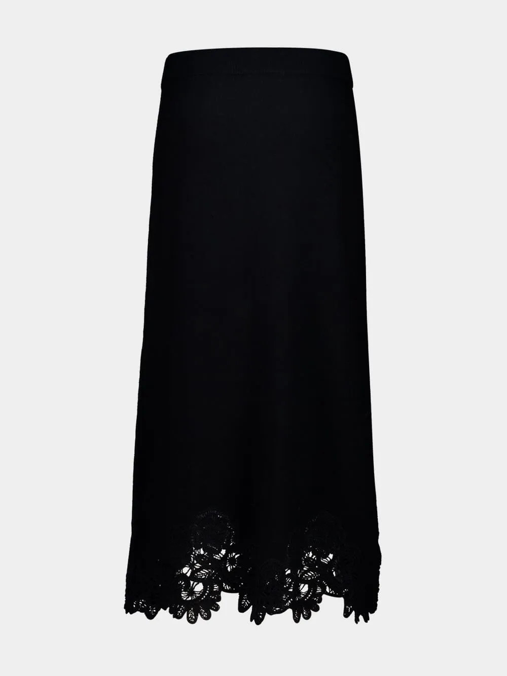 Black Luna Merino Lace Midi Skirt sold by Fashion Clinic product image thumbnail 3