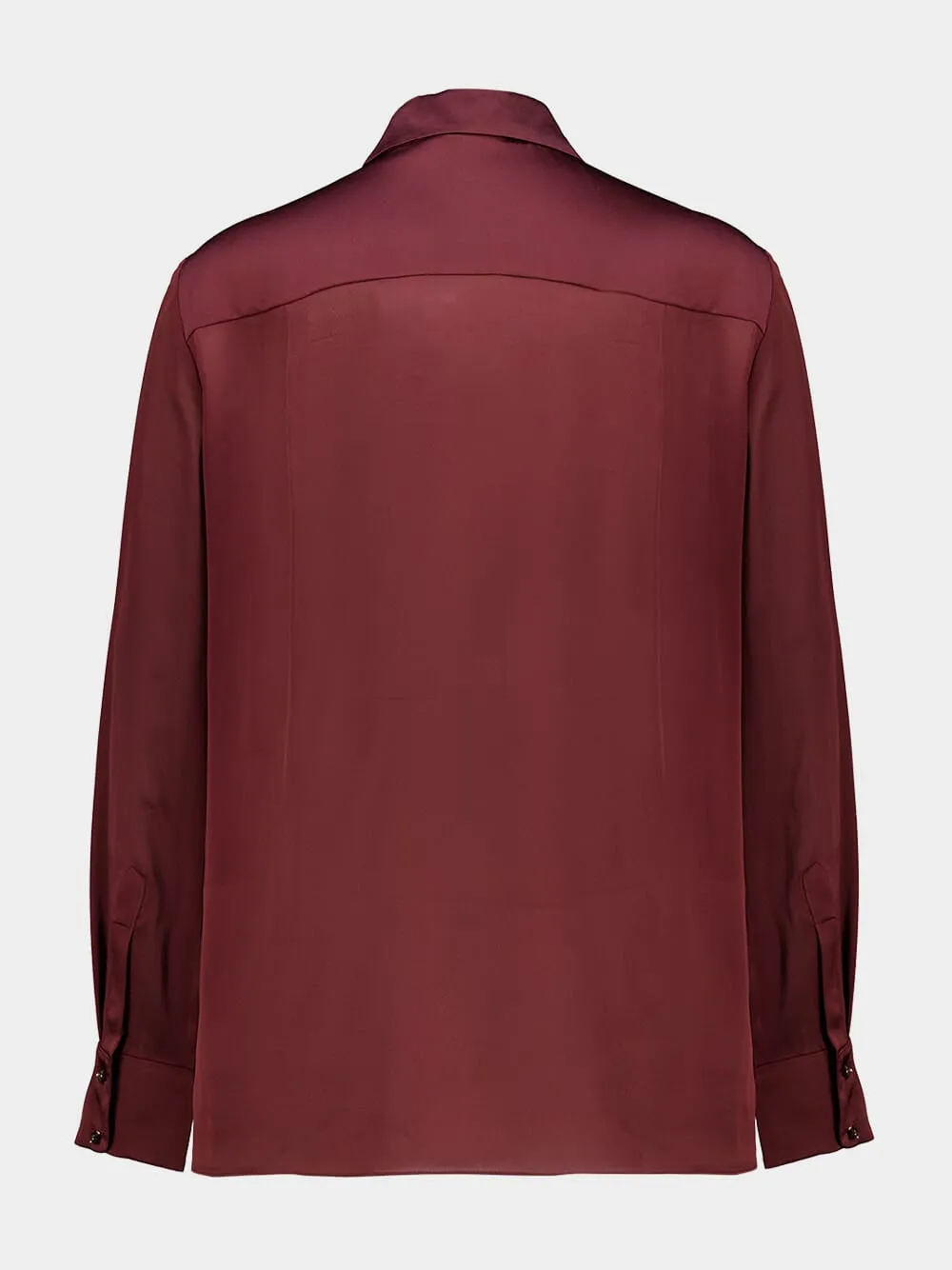 Wine Luna Satin Silk Shirt sold by Fashion Clinic product image thumbnail 3