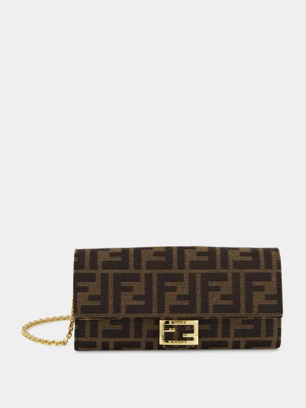 Brown FF Jacquard Baguette Continental Wallet sold by Fashion Clinic
