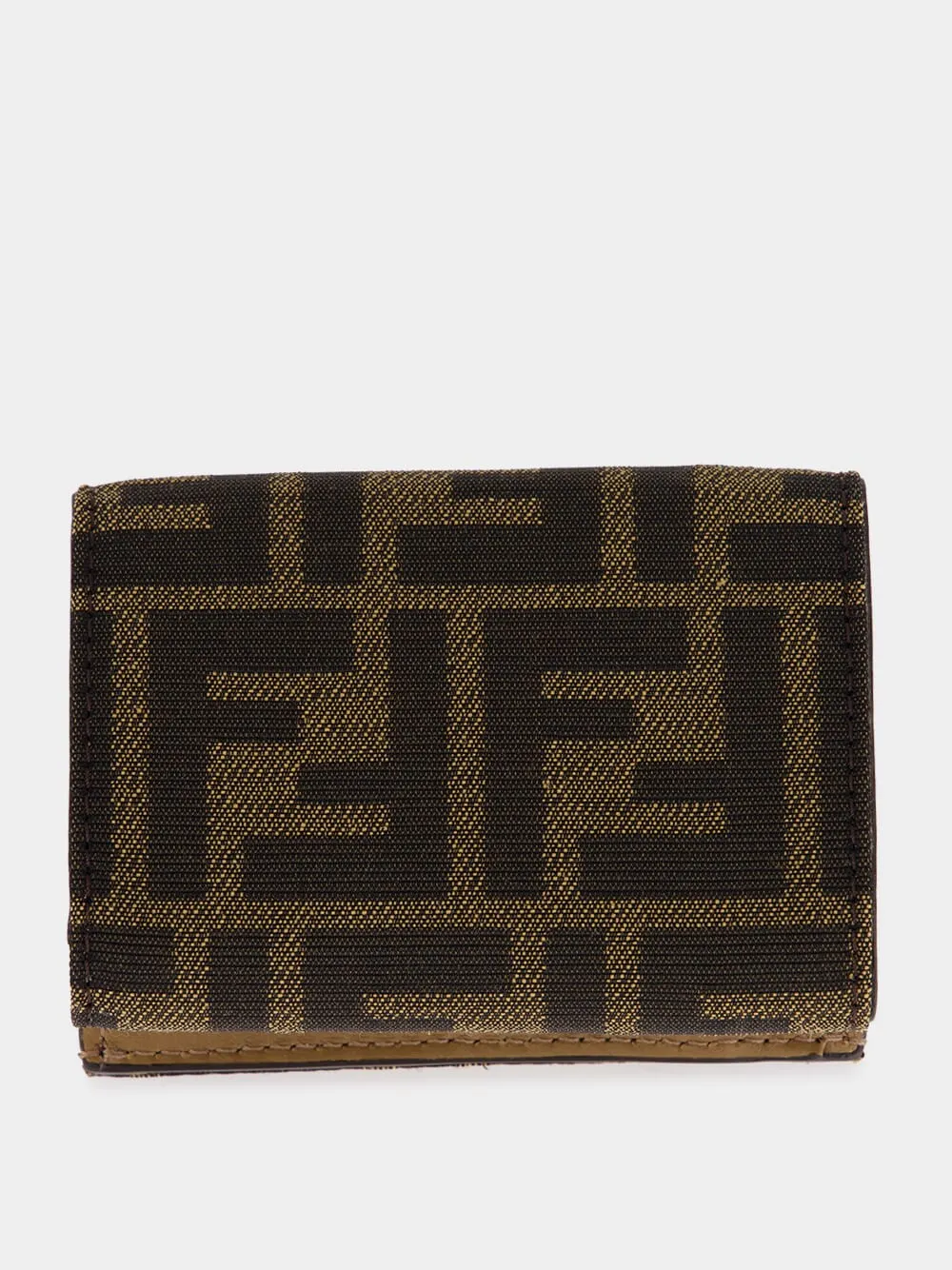 Brown FF Jacquard Baguette Micro Trifold Wallet sold by Fashion Clinic product image thumbnail 2