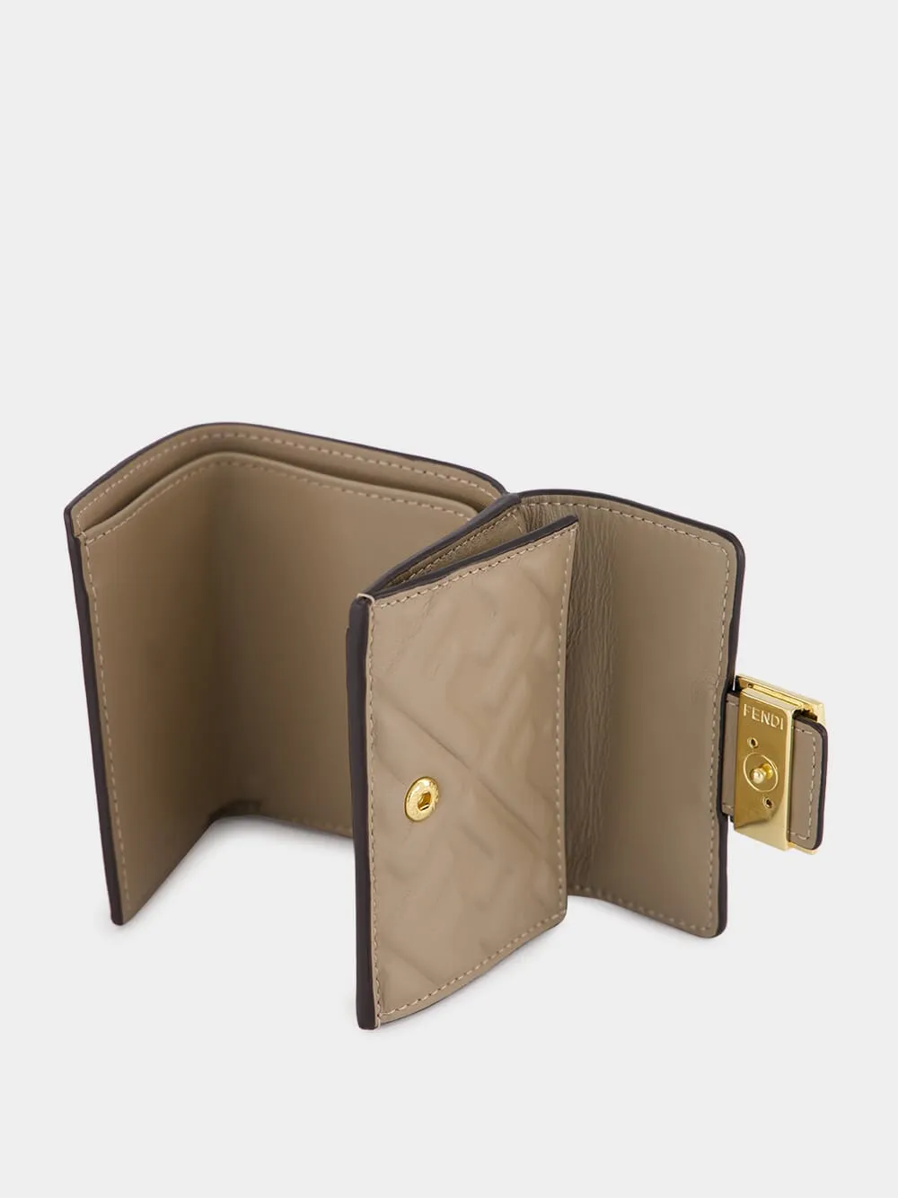 Dove Grey Nappa Leather Micro Trifold Wallet sold by Fashion Clinic product image thumbnail 3