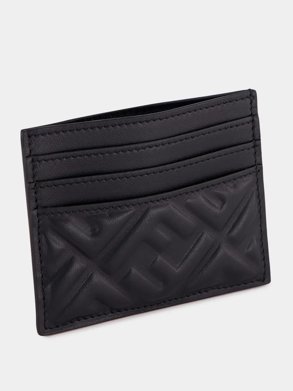 Black Nappa Leather Baguette Card Case sold by Fashion Clinic product image thumbnail 3