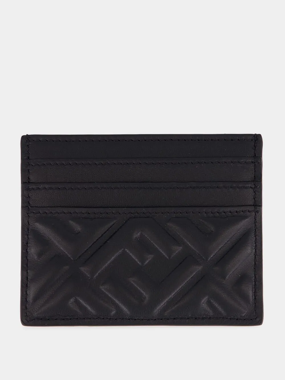 Black Nappa Leather Baguette Card Case sold by Fashion Clinic