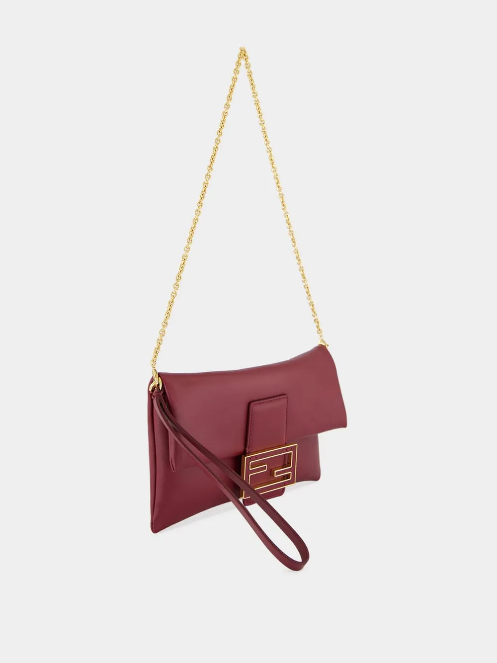 Burgundy Nappa Leather Mamma Baguette Pouch sold by Fashion Clinic product image thumbnail 3