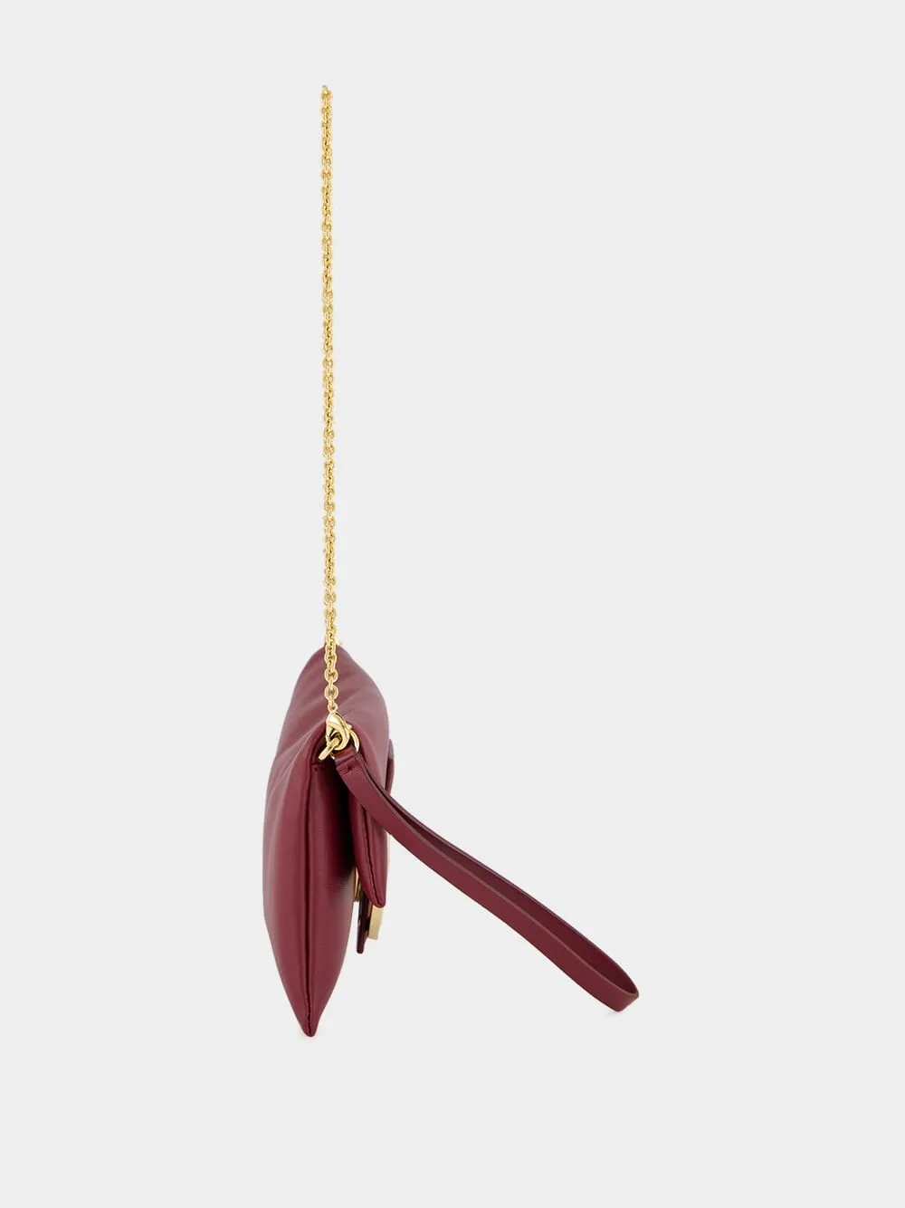 Burgundy Nappa Leather Mamma Baguette Pouch sold by Fashion Clinic product image thumbnail 4