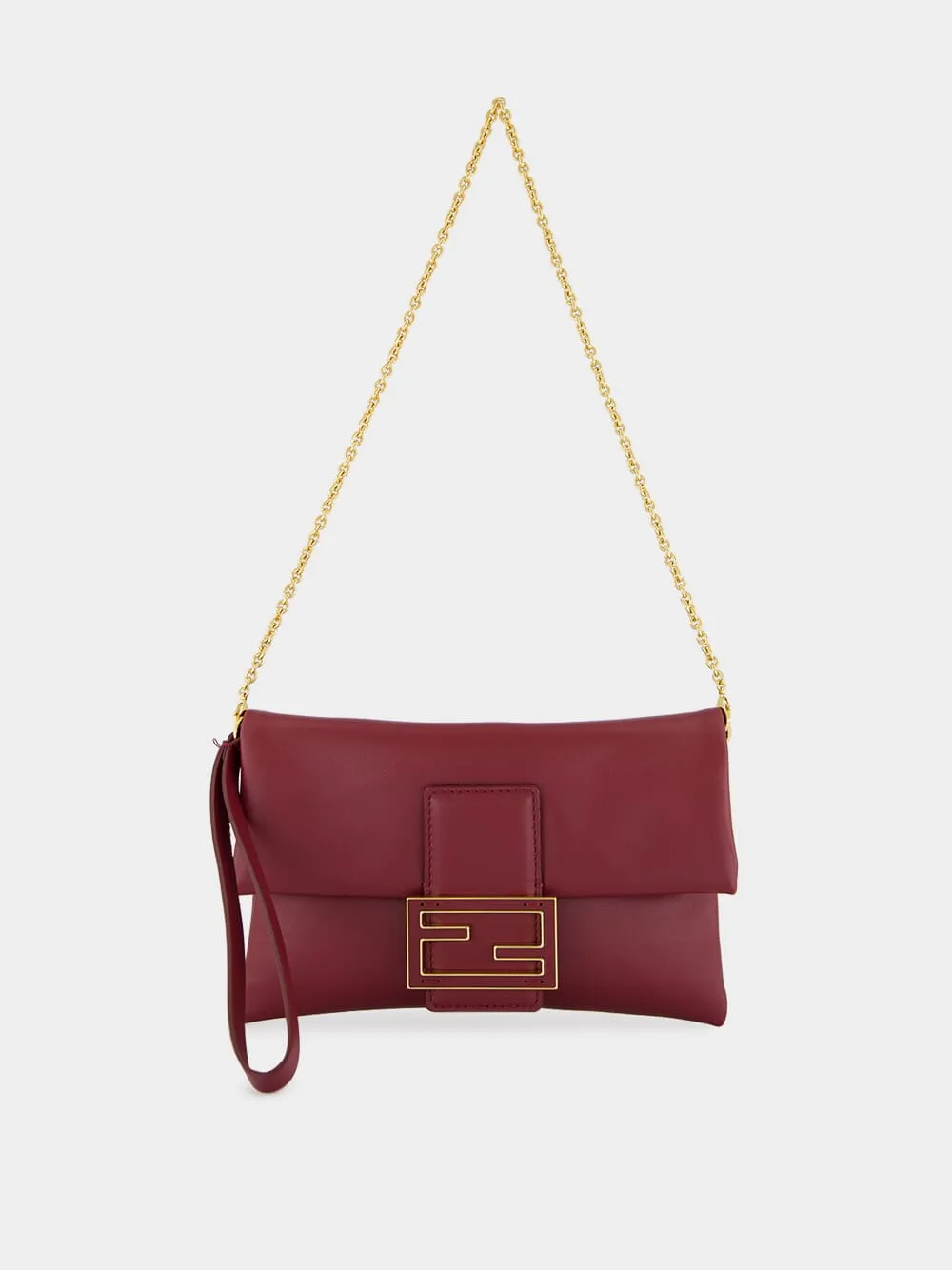 Burgundy Nappa Leather Mamma Baguette Pouch sold by Fashion Clinic product image thumbnail 2