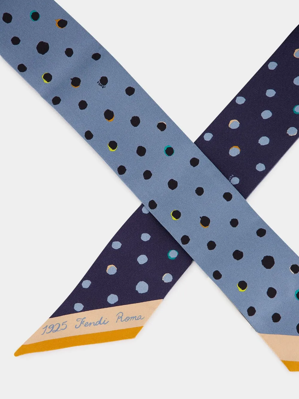 Blue Falena Dots Silk Wrappy Scarf sold by Fashion Clinic product image thumbnail 2