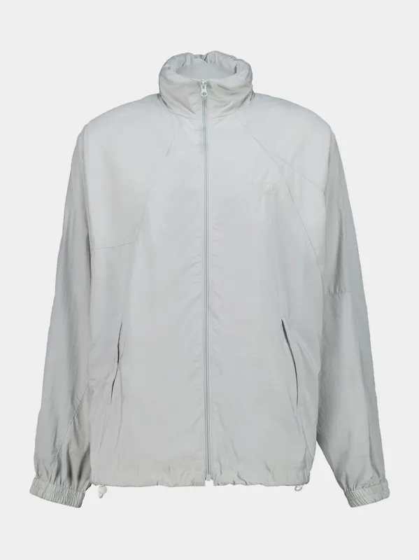Sage Grey Nylon Windbreaker Jacket sold by Fashion Clinic