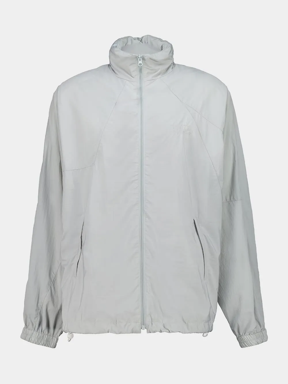 Sage Grey Nylon Windbreaker Jacket sold by Fashion Clinic