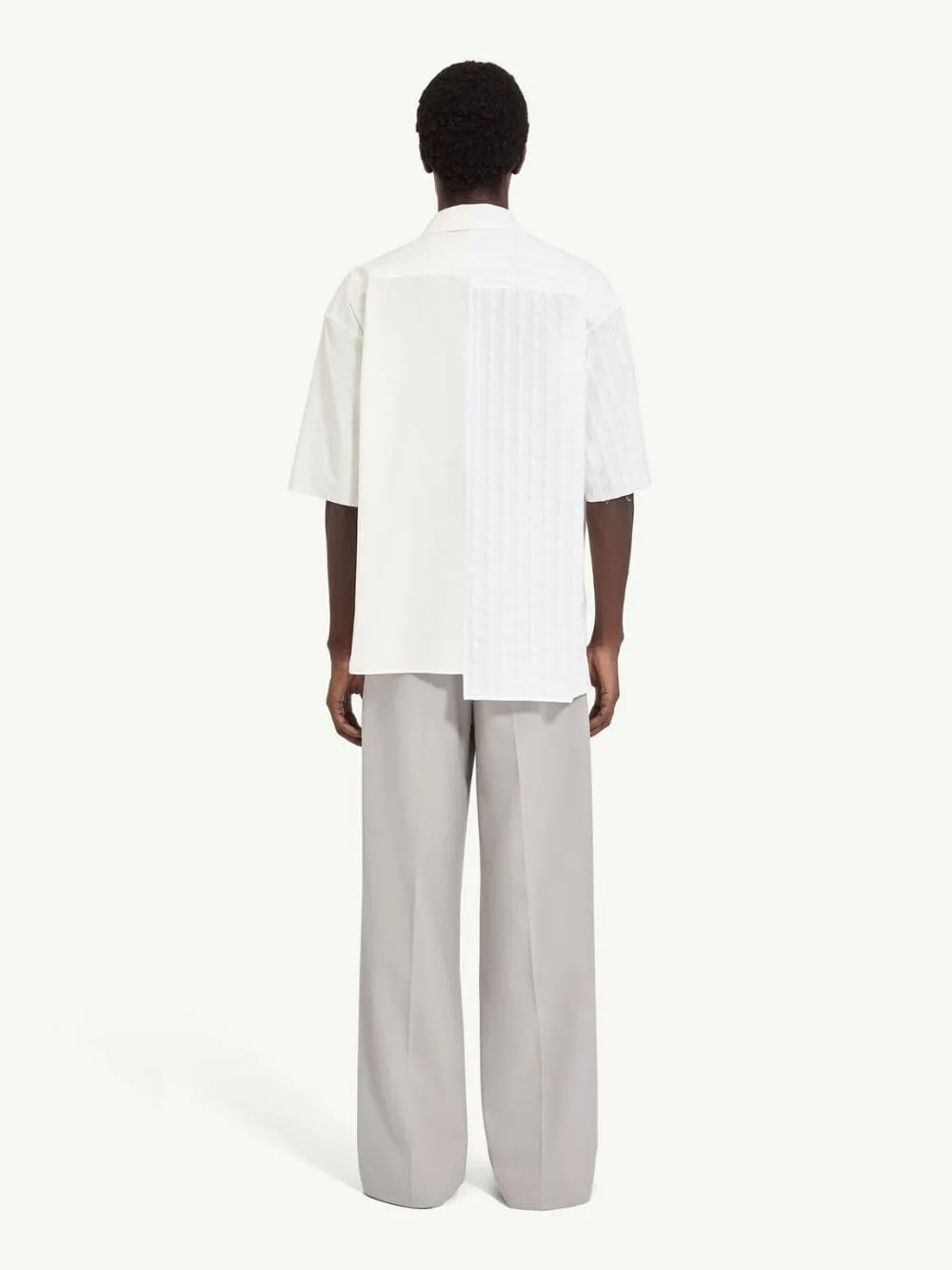 White Two-Tone Cotton Poplin Shirt sold by Fashion Clinic product image thumbnail 3
