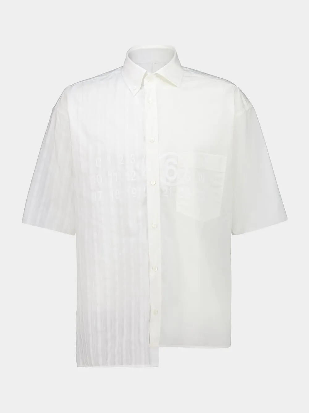 White Two-Tone Cotton Poplin Shirt sold by Fashion Clinic product image thumbnail 2