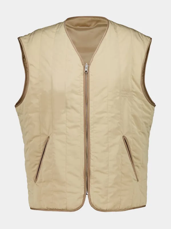Sand Padded Reversible Gilet sold by Fashion Clinic