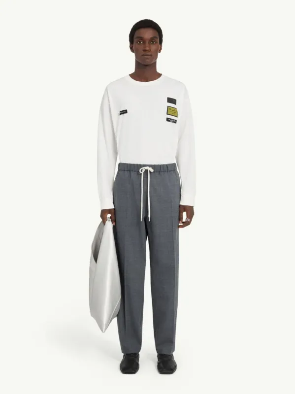 Dark Grey Tailored Wool-Blend Trousers sold by Fashion Clinic