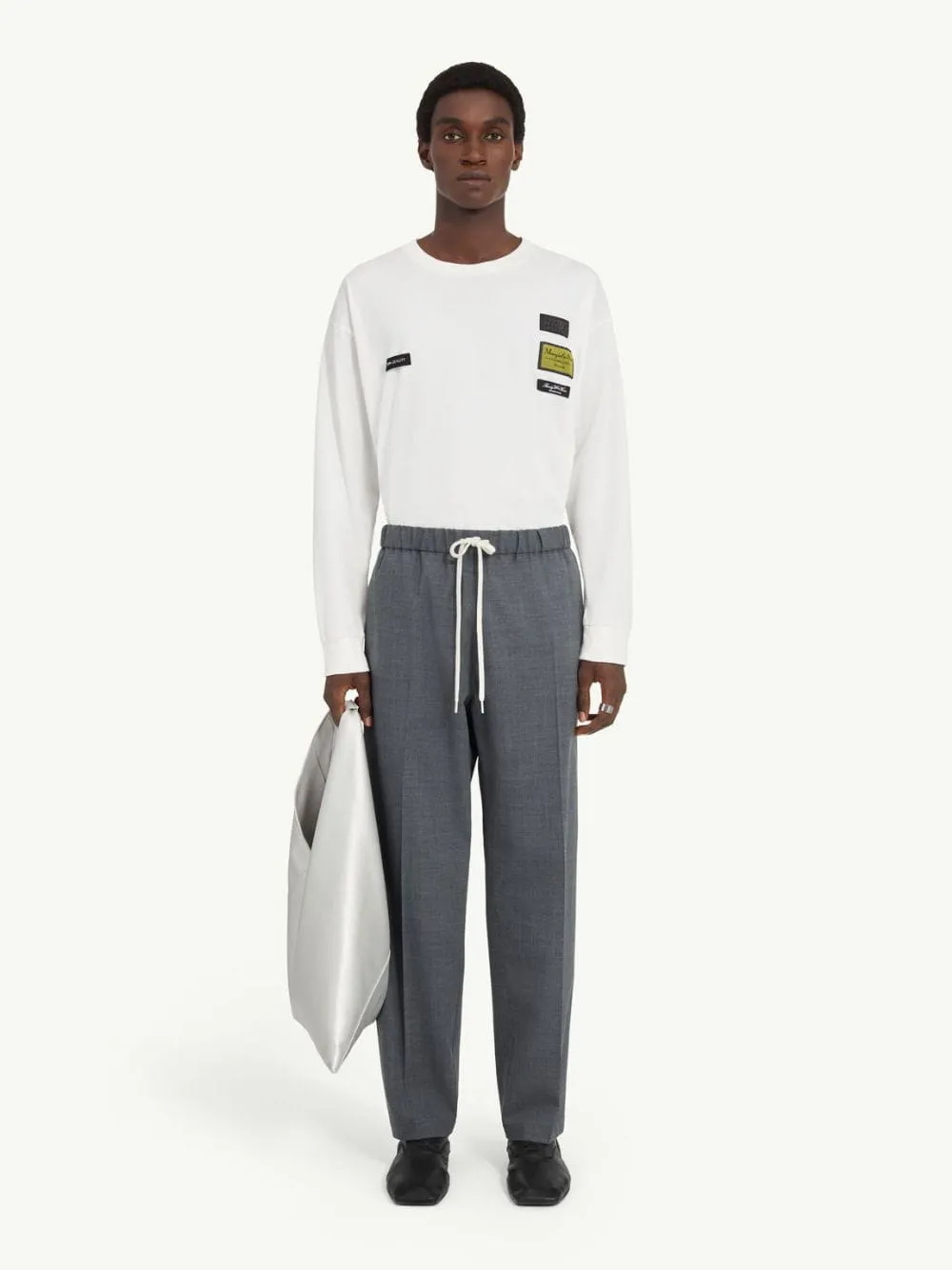 Dark Grey Tailored Wool-Blend Trousers sold by Fashion Clinic