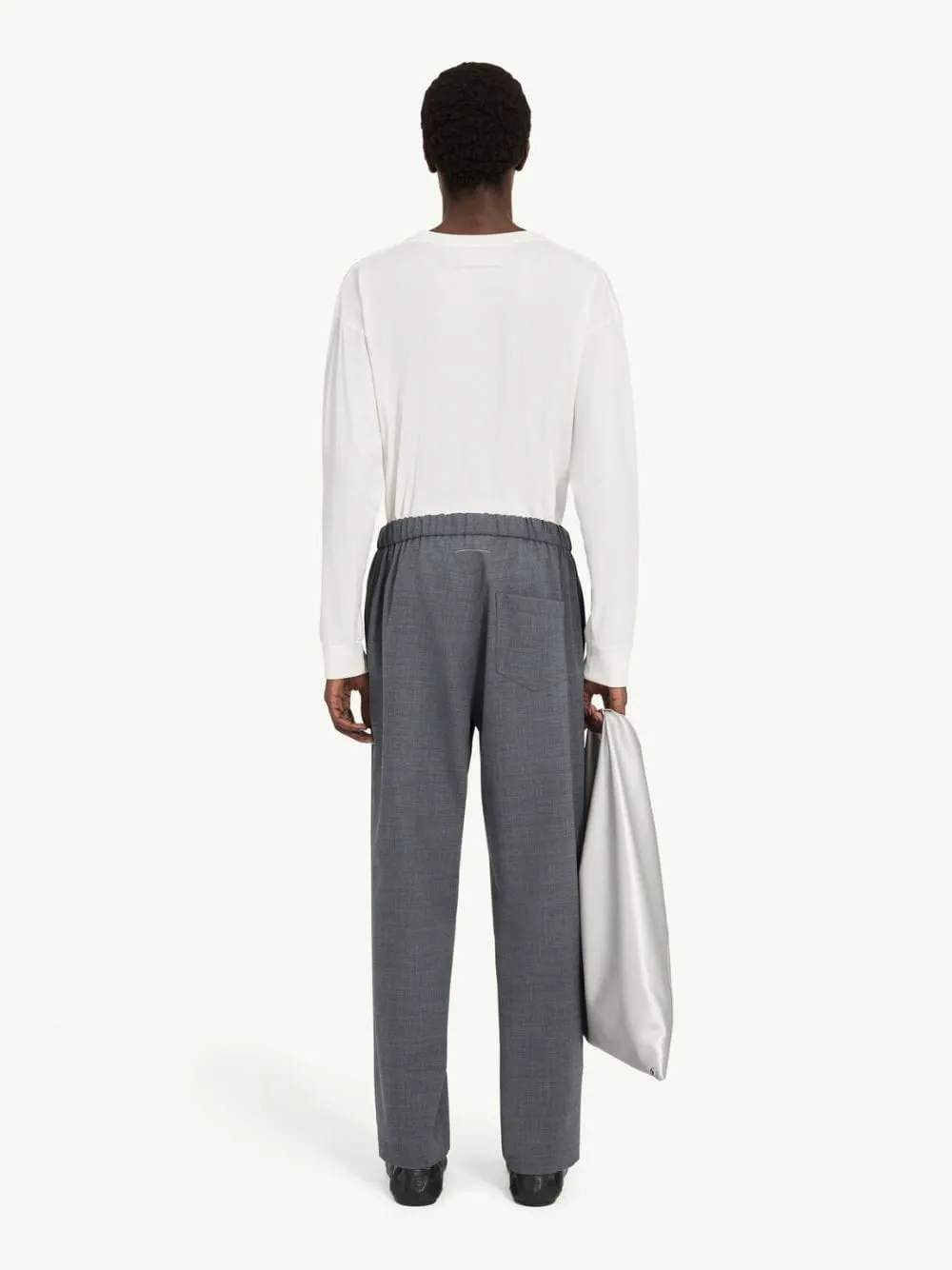 Dark Grey Tailored Wool-Blend Trousers sold by Fashion Clinic product image thumbnail 3