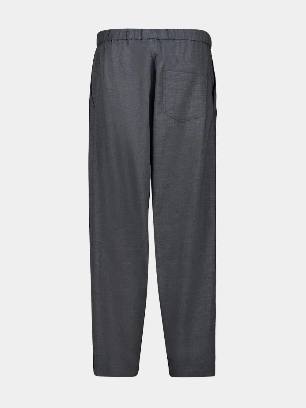 Dark Grey Tailored Wool-Blend Trousers sold by Fashion Clinic product image thumbnail 4
