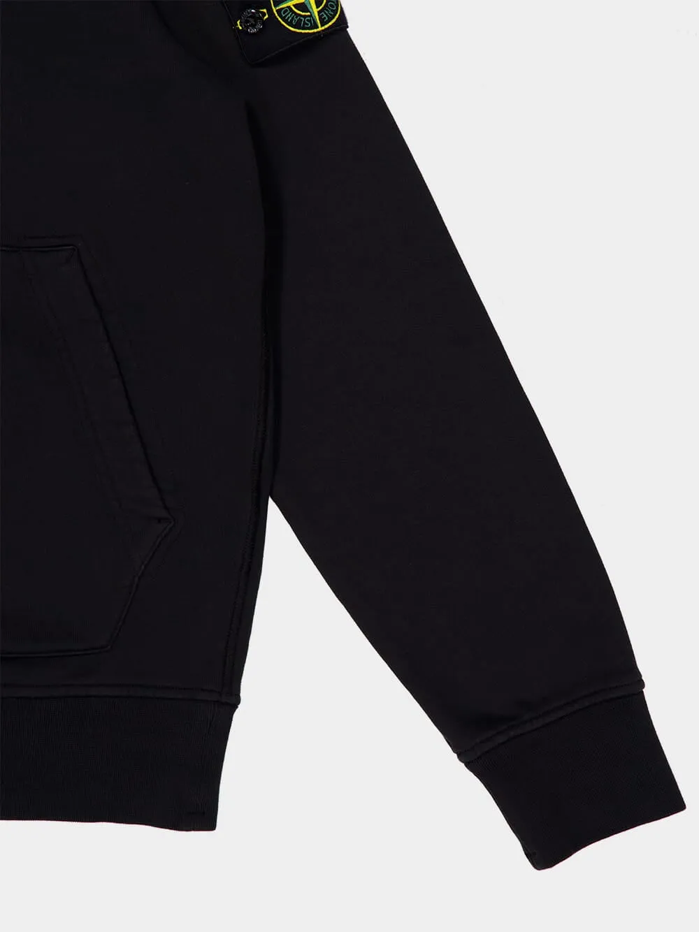 Black Organic Cotton Fleece Hooded Sweatshirt sold by Fashion Clinic product image thumbnail 4