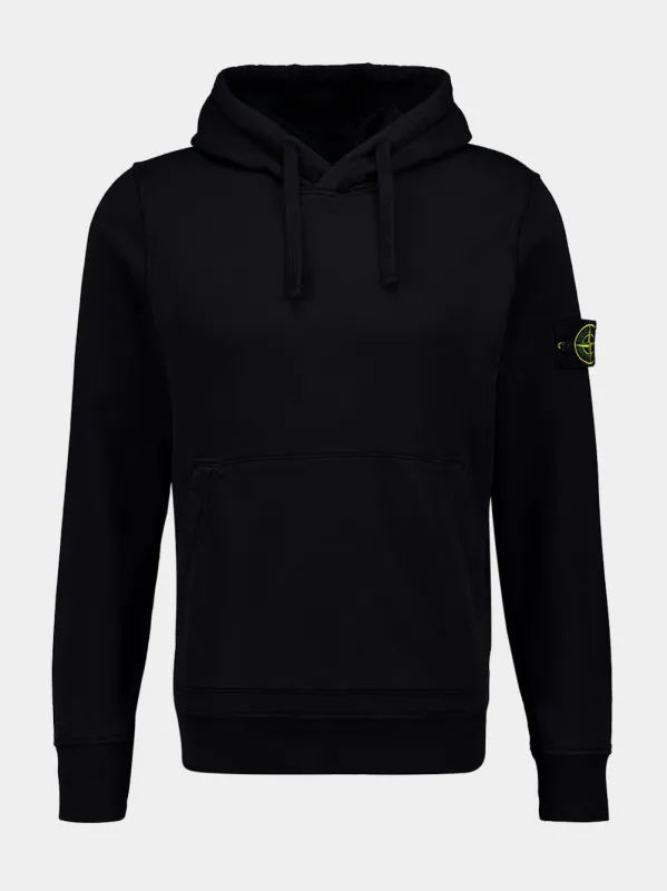 Black Organic Cotton Fleece Hooded Sweatshirt sold by Fashion Clinic