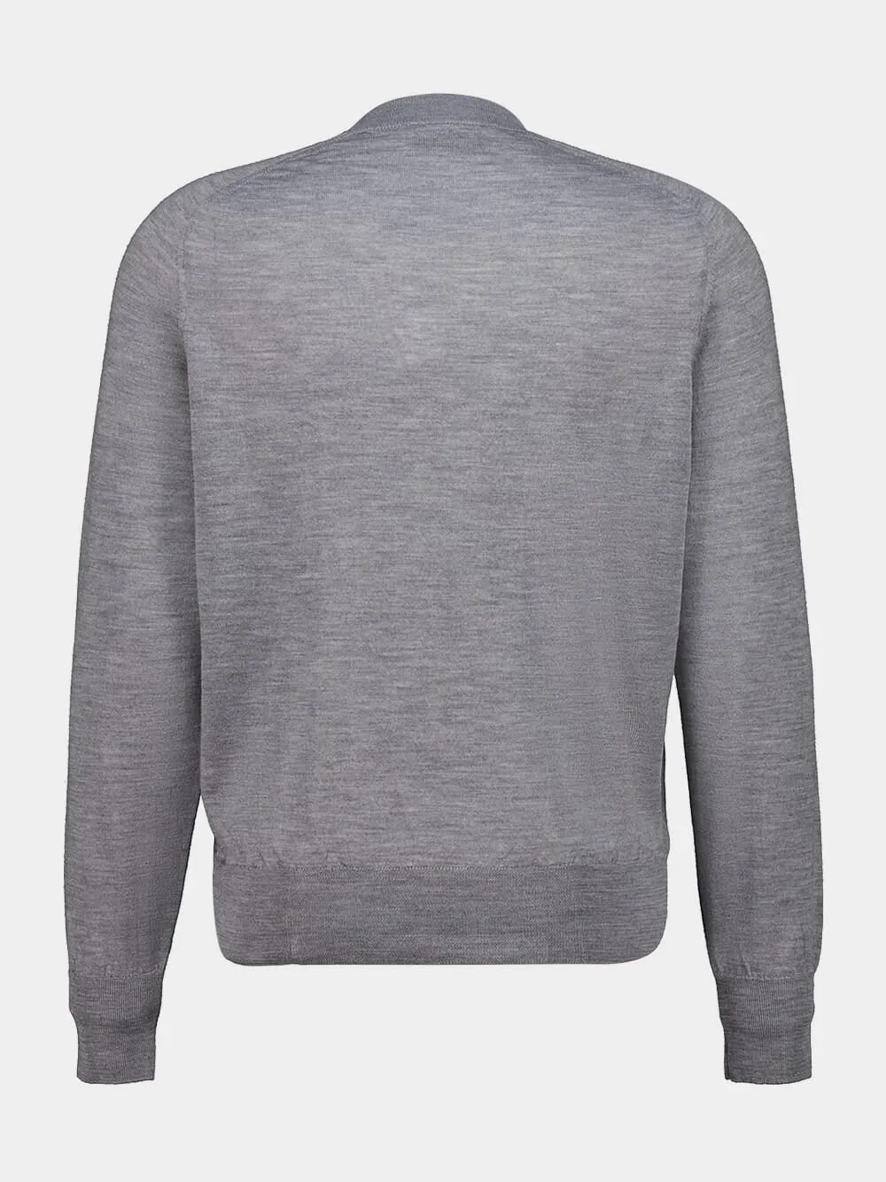 Grey Extrafine Merino Wool Crewneck Sweater sold by Fashion Clinic product image thumbnail 2