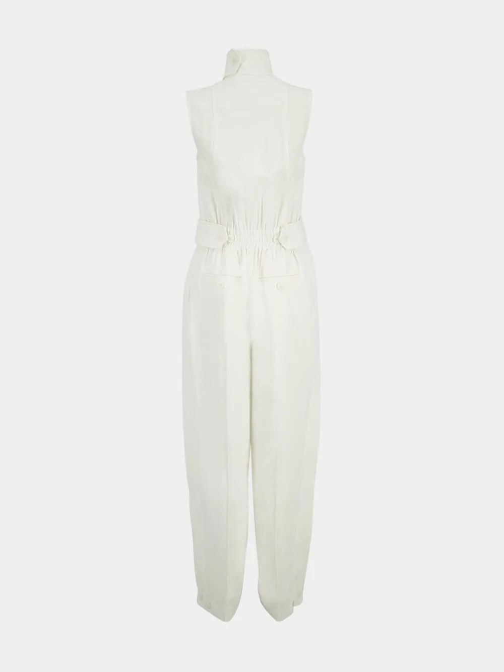 White Luna Twill Jumpsuit sold by Fashion Clinic product image thumbnail 4