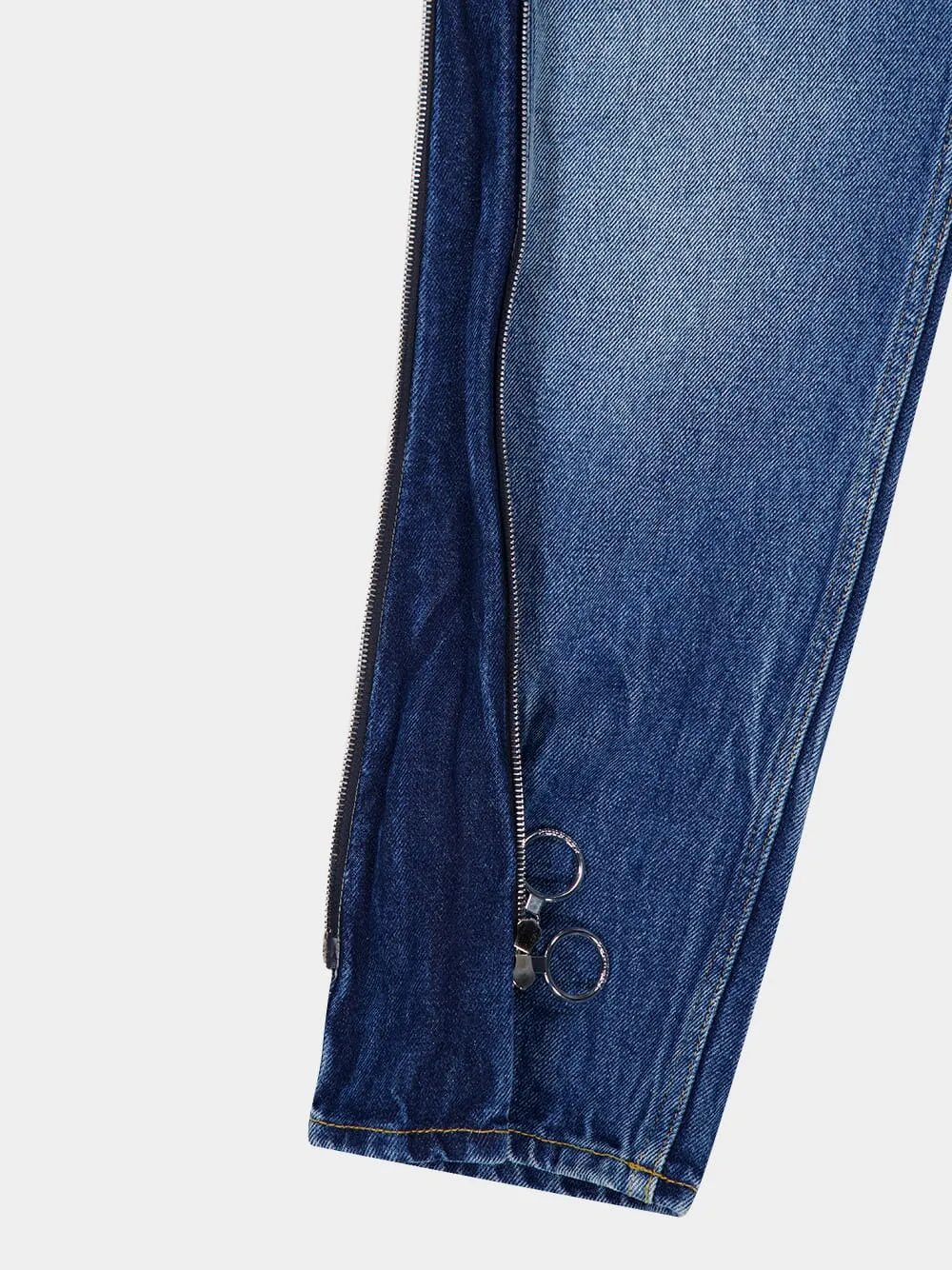 Blue Zip-Detail Cropped Jeans sold by Fashion Clinic product image thumbnail 5