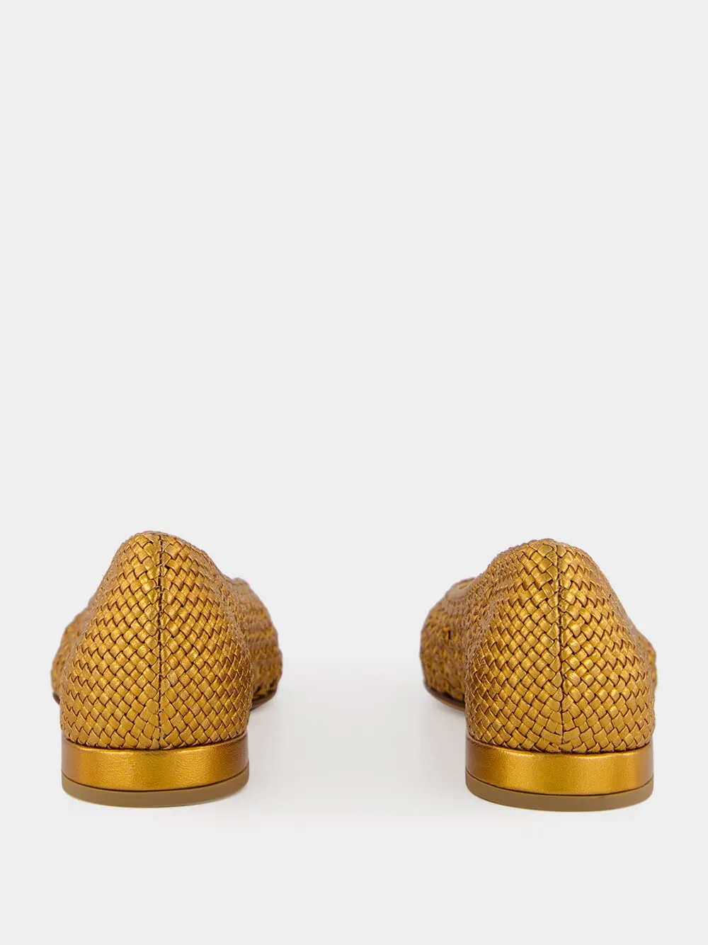 Black and Old Gold Laminated Nappa Ballerinas sold by Fashion Clinic product image thumbnail 5