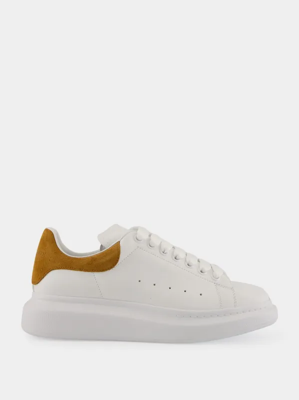 White and Tan Oversized Sneaker in Calf Leather sold by Fashion Clinic