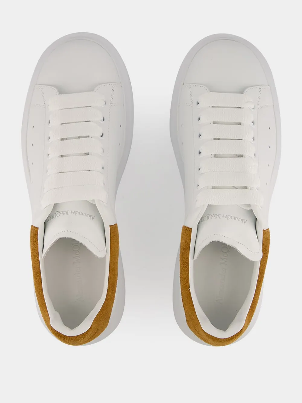 White and Tan Oversized Sneaker in Calf Leather sold by Fashion Clinic product image thumbnail 4