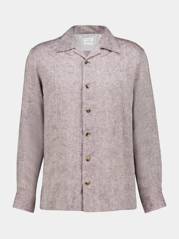 Nut Brown Linen Shirt sold by Fashion Clinic