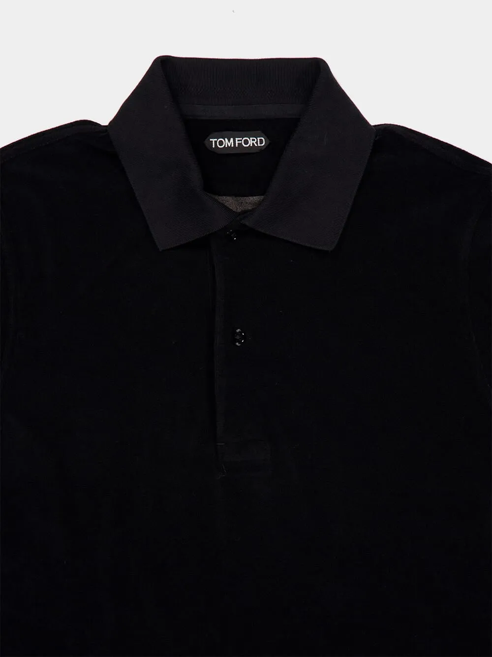 Black Towelling Polo sold by Fashion Clinic product image thumbnail 3